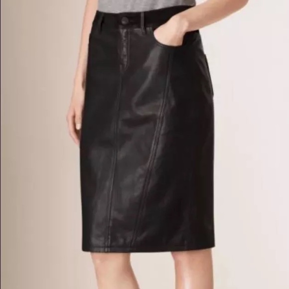 burberry leather skirt